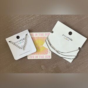 Pura Vida anklet and Harper charm bracelet.